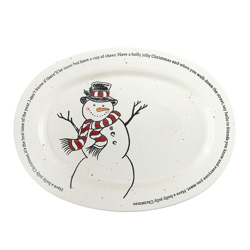 Snowman Oval Platter
