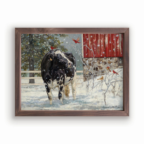 Framed Art - Winter Cow