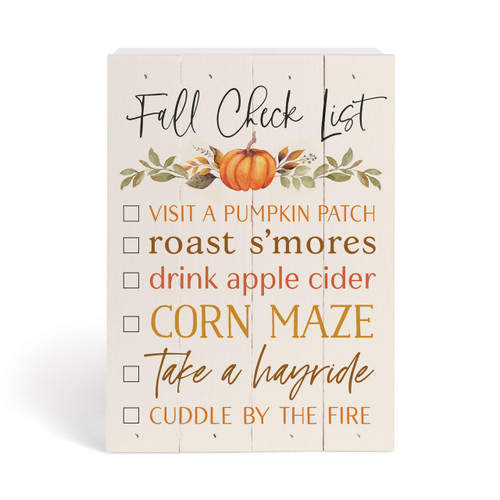 Wood Block - Fall Check List