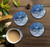 Ceramic Round Coaster Set - Blue Marble - 4/pk