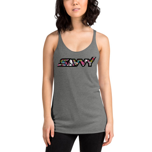 SAVVY GRAFITTI WOMEN'S RACERBACK TANK SAVVY GRAFITTI WOMEN'S RACERBACK TANK