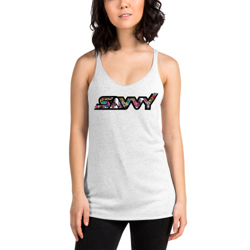 SAVVY GRAFITTI WOMEN'S RACERBACK TANK SAVVY GRAFITTI WOMEN'S RACERBACK TANK
