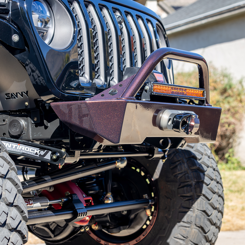 Jeep Wrangler JL 2-Door High-Clearance Aluminum Front Bumper with Hoop – Savvy Offroad Krawler Lite Race-Proven Design