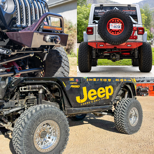 Savvy Offroad KRAWLER LITE Esentials Bundle for Jeep Wrangler JL 2-Door – Front Bumper, Rear Bumper and Weld-On Rock Sliders Lightweight Armor Kit