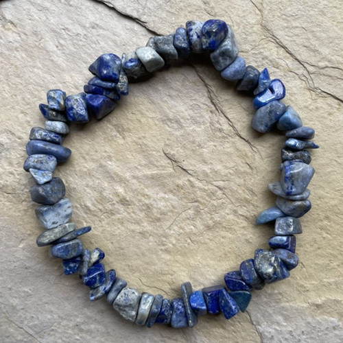 Lapis Chip Strech Bracelet