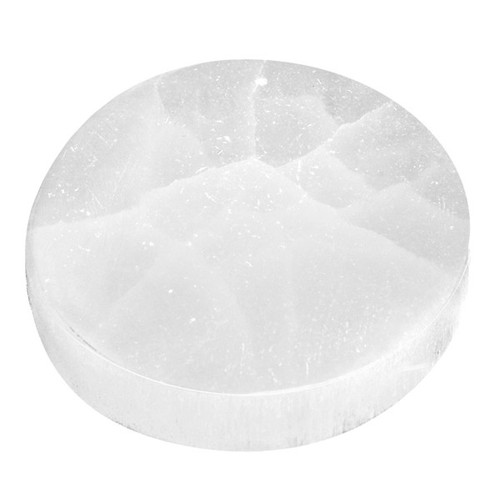 Selenite Round Plate 2.5 inch