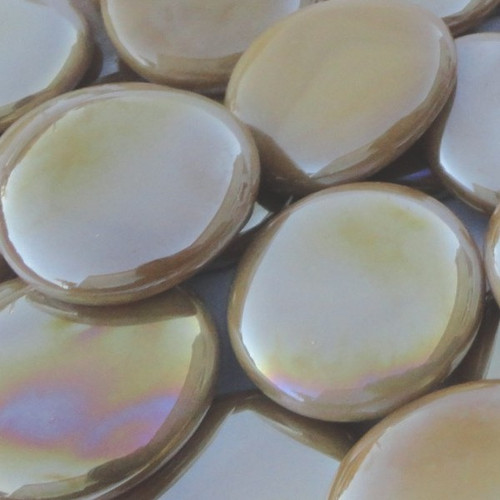 10 lbs Large Coffee Glass Gems Large 35-45 mm Approx 1.5 inch Opaque Iridescent Mosaic Quality