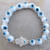 Hamsa Eye  White  Round Bead Stretch Bracelet