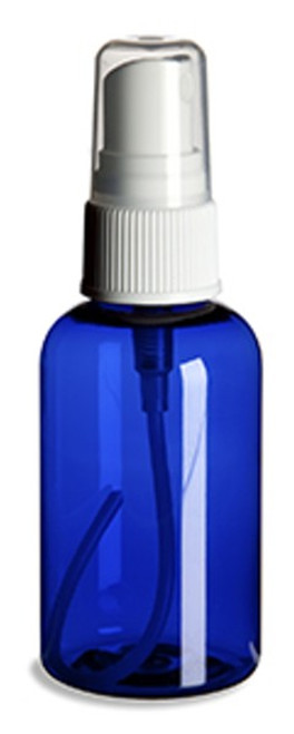 2 oz Cobalt Blue Plastic with Spray Atomizer