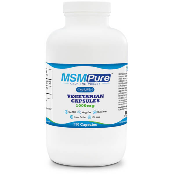 MSM Pure Vegetarian Capsules 1000 mg 250 Capsules