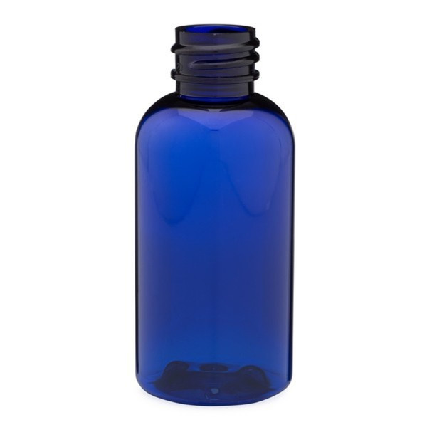 2 oz Cobalt Blue Plastic Bottle with Polytop Flip Spout