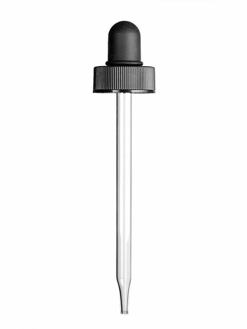 Glass Black Bulb Dropper for 4 oz Cobalt Blue Glass Bottles
