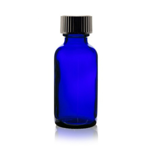 1 oz Cobalt Blue Glass Bottle with Phenolic Cap & Cone