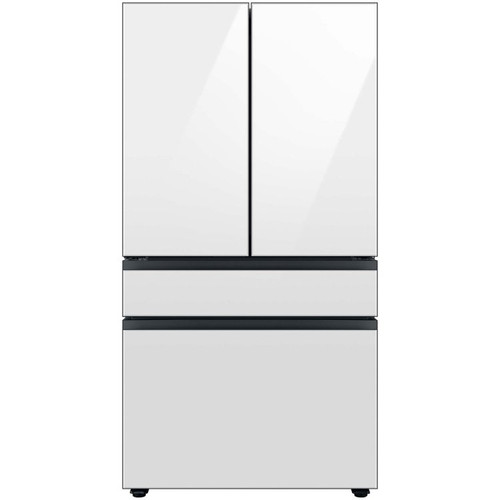 Samsung 23 Cu. Ft. Bespoke Counter Depth 4-Door French Door Refrigerator With Beverage Center 36-Inch Wide in White Glass