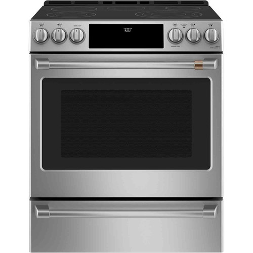 Cafe ADA 30 In. Stainless Steel Smart Front-Control Radiant & Convection Slide-In Electric Range