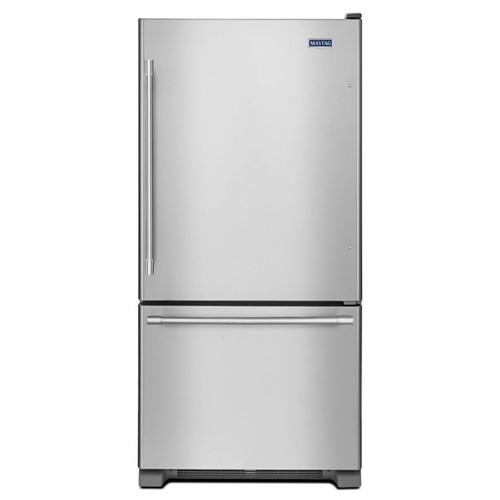 Maytag 22 Cu. Ft. Bottom Mount Refrigerator 33-Inch Wide in Fingerprint Resistant Stainless Steel