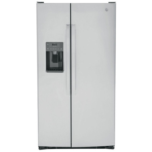 GE 25.3 Cu. Ft. Side-By-Side Refrigerator 36-Inch Wide in Stainless Steel .