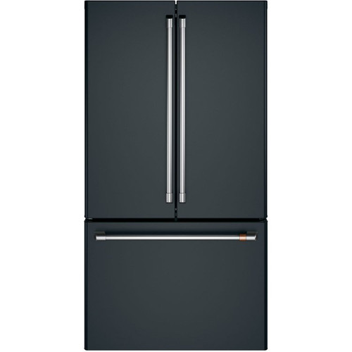 Cafe 23.1 Cu. Ft. Counter-Depth French-Door Refrigerator 36-Inch Wide in Matte Black with Brushed Stainless Hardware