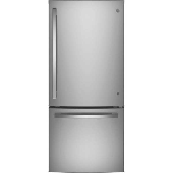 GE 20.9 Cu. Ft. Bottom-Freezer Refrigerator 30-Inch Wide in Fingerprint Resistant Stainless Steel