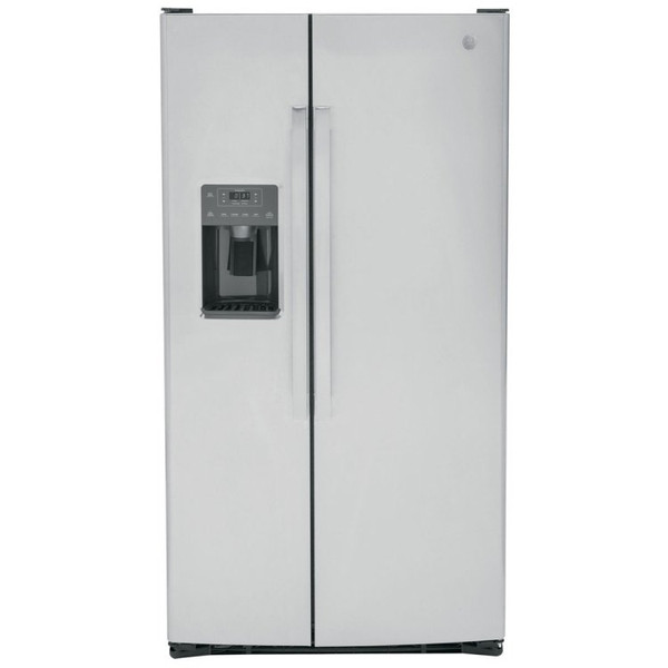 GE 25.3 Cu. Ft. Side-By-Side Refrigerator 36-Inch Wide in Stainless Steel .