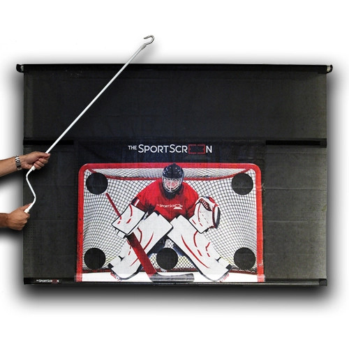 The SportScreen Remote Controlled Rollup Shooting Tarp from xHockeyProducts.com USA