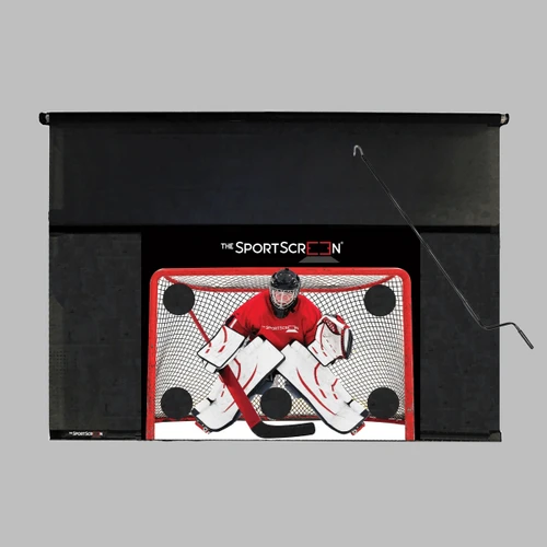 The SportScreen Hand Crank Rollup Shooting Tarp xHockeyProducts.com USA