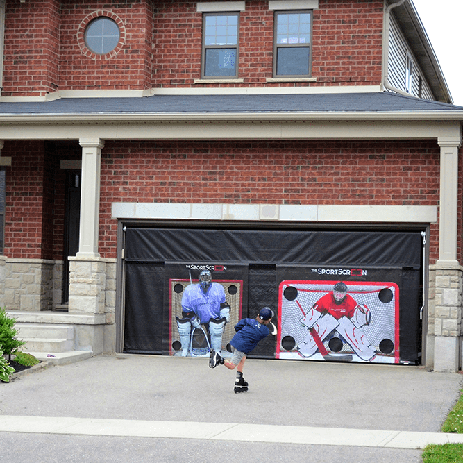 The SportScreen Remote Controlled Rollup Shooting Tarp from xHockeyProducts.com USA