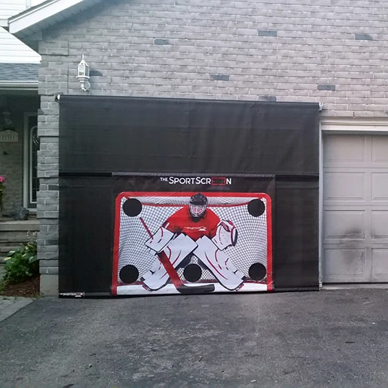 The SportScreen Remote Controlled Rollup Shooting Tarp from xHockeyProducts.ca Canada
