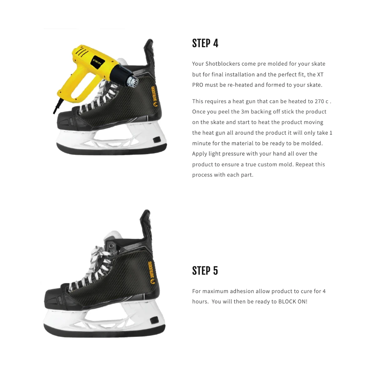 Shotblockers XT PRO + XT Shorty Tongue Combo Hockey Skate protector at xHockeyProducts.com