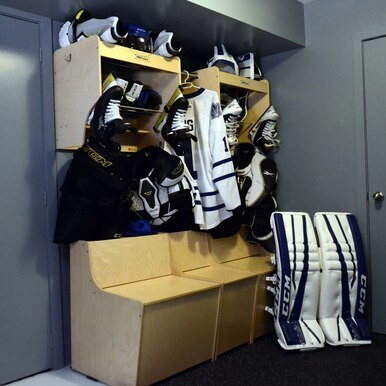 A dressing room actually in use