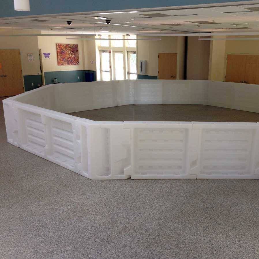 A gaga pit in a community room