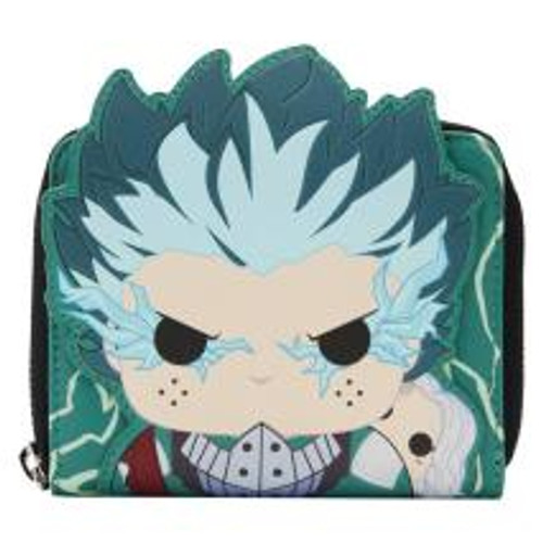 My Hero Academia - Deku Infinity Pop! Purse

“If I can’t save the one small girl in front of me, how can I become a hero who saves everyone?”

Reach your full potential with the Deku Infinity Cosplay collection, inspired by My Hero Academia!

Born without special powers in a world where 80% of the population has them, Izuku Midoriya still dreams of becoming a hero. An unexpected encounter with the legendary hero All Might gives him a chance to change his fate, but first he must master his newly-acquired quirk. In episode 76, Izuku—also known as Deku—reaches 100% power and makes quick work of defeating the monstrous villain Overhaul. 

On the front, Deku stands at full power as glow in the dark lightning streaks around him. He, along with Eri on his back, are depicted in Funko’s Pop! Vinyl art style. Custom-shaped applique gives them an extra pop! Vegan-friendly leather coloured teal perfectly compliments the Infinite 100% theme, while black frames the look alongside silver-tone hardware. With 4 card slots, billfold storage and a clear slot for your ID, this accessory is perfect for fans to add some heroic flair to any outfit!

Product Features:

Glow in the dark
Faux leather
Applique
Printed details
Find your super power with this wicked wallet!

In stock at the wholesaler, will ship as soon as it arrives in store.
