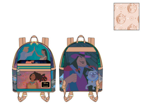 Pocahontas - Princess Scene Mini Backpack

“But if you walk the footsteps of a stranger
You'll learn things you never knew, you never knew”

Chart a course for adventure with Pocahontas as she explores the world anew!

In 1995’s Pocahontas, John Smith journeys to the New World with other settlers to begin fresh lives. There, he meets and falls in love with native Pocahontas, who teaches him to appreciate the earth and all its beings.

This mini backpack features a unique scene from the animated classic displayed across each panel of the bag. Turn the backpack around and you will find inspiring moments from Pocahontas’ story, including her journey through the woods with John Smith and time spent with her forest friends. Her raccoon friend, Meeko, even makes an appearance as an enamel zipper pull. This mini backpack will keep your belongings safe on any expedition and is the perfect addition to any outfit as you forge a new path in your wardrobe!

Product Features:

Enamel zipper charm
Faux leather
Adjustable shoulder straps
Printed details