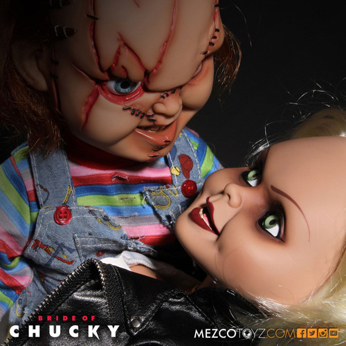 Child's Play - Tiffany 15" Talking Action Figure

First introduced in the film Bride Of Chucky, Tiffany was the devoted girlfriend of killer Charles Lee Ray before his soul transferred into the 'Good Guy' doll that would come to be known as Chucky. After Chucky ended up in a police evidence vault, Tiffany used her feminine wiles to rescue him. When Chucky electrocutes her in a bathtub, he transfers her soul into a bridal doll. Now trapped in a doll body, Tiffany joins Chucky on his quest to find the Heart of Damballa, the amulet that can transfer their souls into human bodies.

Tiffany is perfectly screen-matched from her bleached-blond hair to her black work boots. Dressed in her bridal gown with "leather" jacket, she comes complete with her TIFF necklace, tattooed d?colletage, and lacquered fingernails.

Just as verbose as she was in Bride Of Chucky, Tiffany has lots to say. She speaks six phrases direct from the film, activated by a discrete button on her back. Tiffany also features realistic glass-like eyes and nine points of articulation.

Tiffany comes packaged in her own collector-friendly window box perfect for display.

696198780154