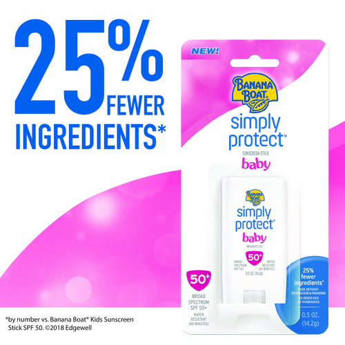 6x Banana Boat Simply Protect Mineral Baby Sunscreen Stick Spf