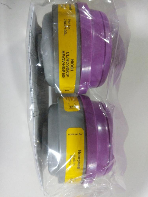 North by Honeywell 7583P100L P100 Combination Acid Gas and Organic Vapor Cartridges Yellow/Magenta North by Honeywell 7583P100L P100 Combination Acid Gas and Organic Vapor Cartridges Yellow/Magenta