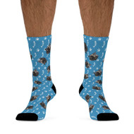 Custom Cat Photo Socks - Paws & Fish Bones