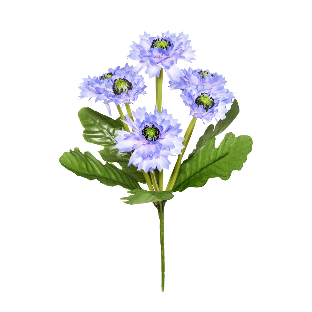 Artificial Cornflower Bouquet 7 Heads 36cm 14 Inches Light Blue