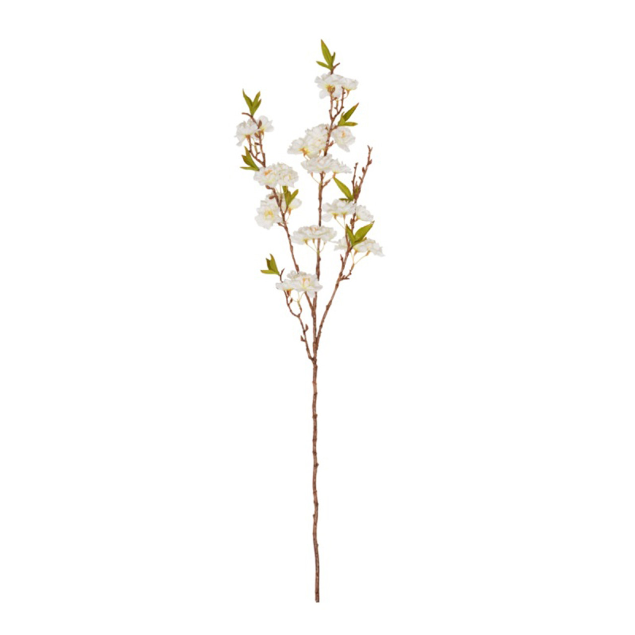 Faux Silk Cherry Blossom Stem 89cm/35 Inches White