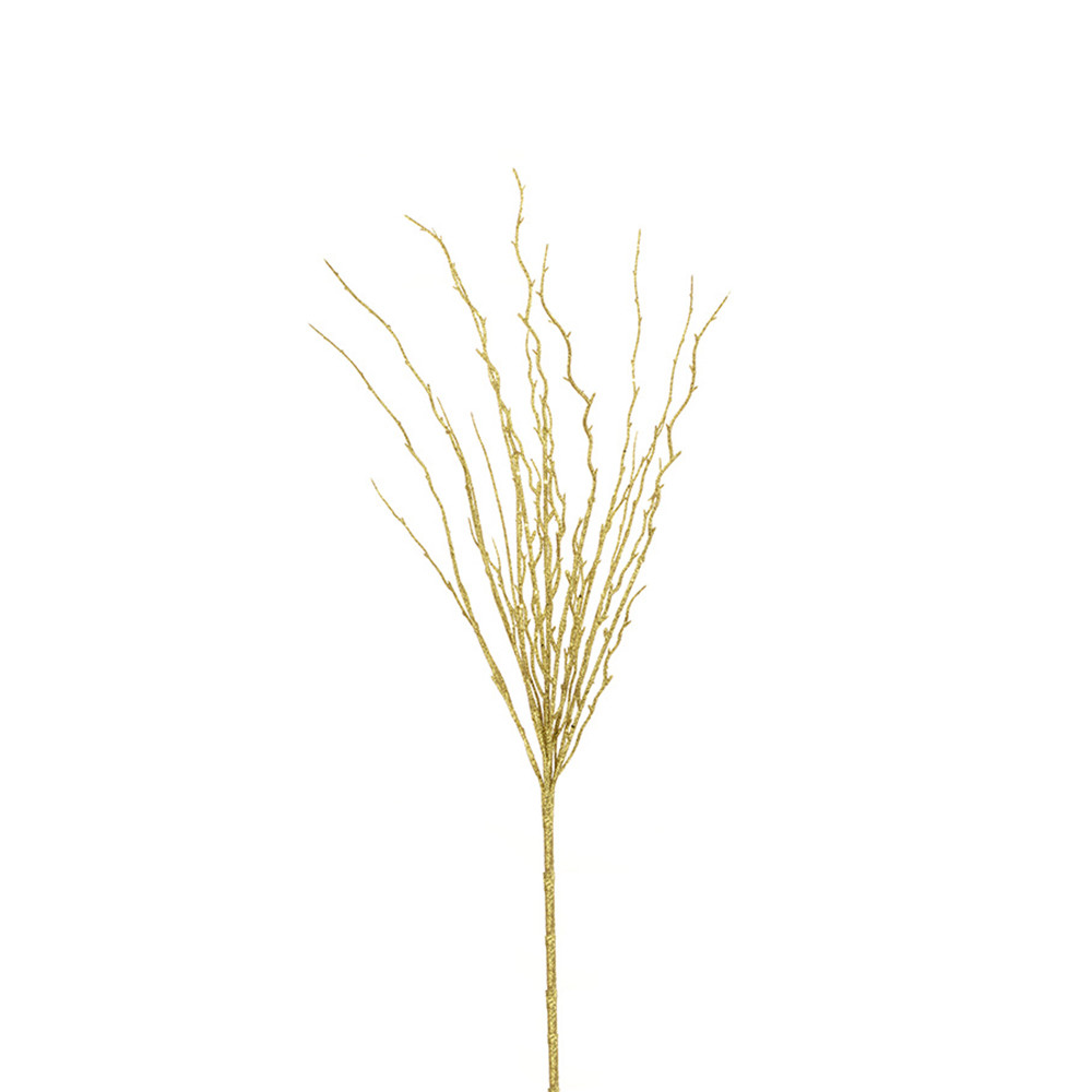 Artificial Glitter Gold Sparkle Twig Spray 75cm 29 Inches