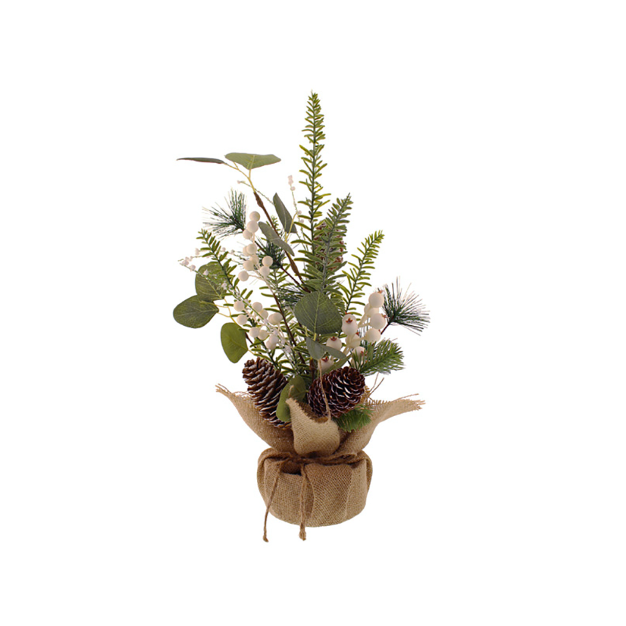 Artificial Snowberry, Cone, Fir and Eucalyptus Tree 50cm/20 Inches
