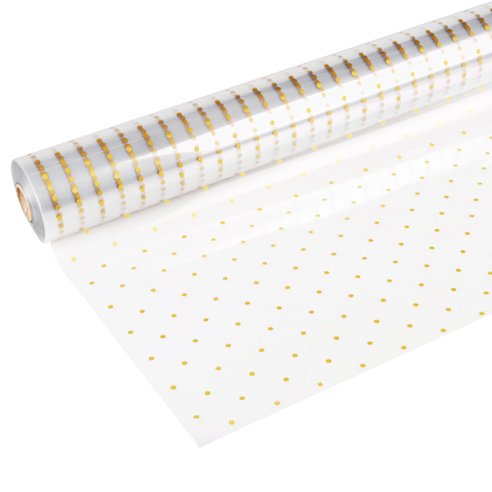 Oasis Pink Floral Cellophane Film Roll - 80cm Wide X 5m/10m/20m/100m - Scattered Flower Gift Wrap