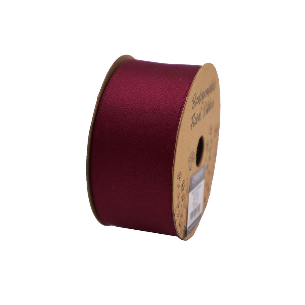 Biodegradable Satin Florist Ribbon 38mm x 10m Dark Red