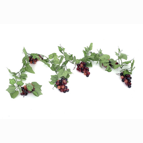 Grapes on Vine Garland 180cm/6ft Red