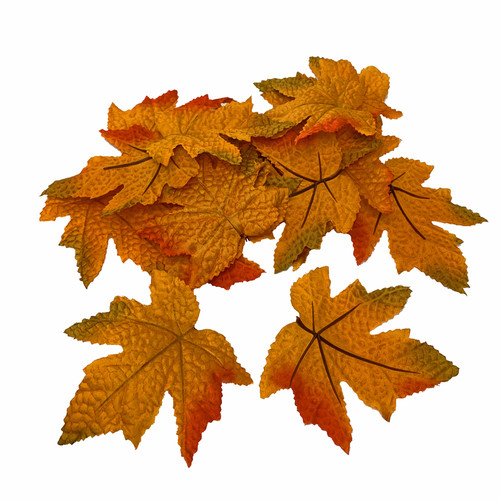 Maple Leaves Faux Silk Autumn Decoration Box of 16