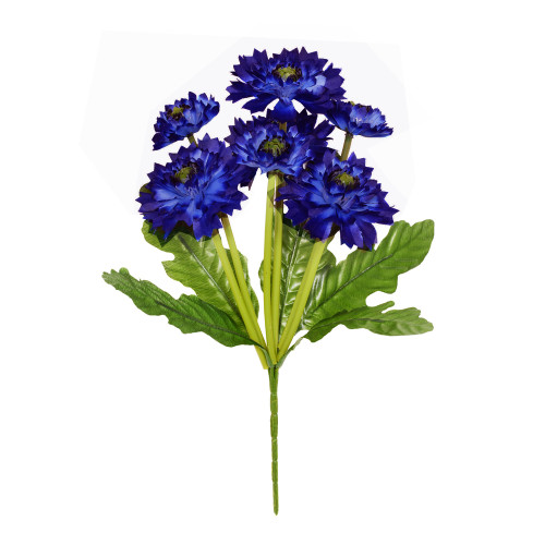 Artificial Cornflower Bouquet 7 Heads 36cm /14 Inches Dark Blue