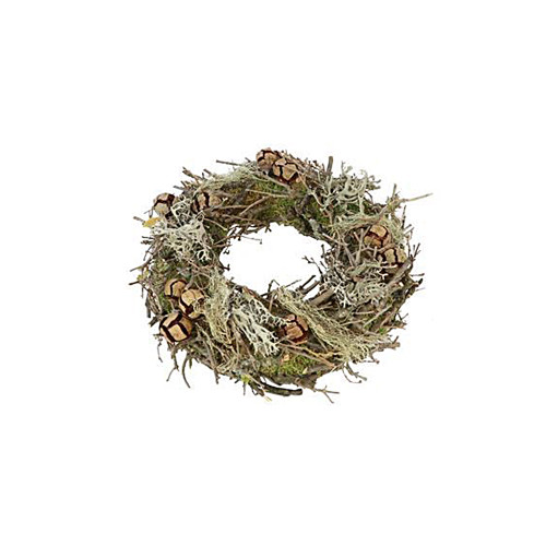 Moss Wreath with Twigs, Cones and Dried Moss