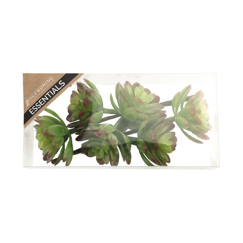 Artificial Succulent Pick Green Red 12cm/4.75 Inches Box of 2