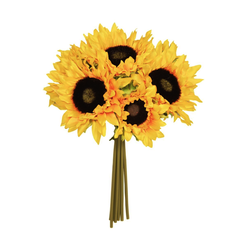 7 Stem Faux Silk Yellow Sunflower Posy