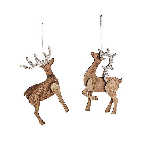 Wooden Reindeer Hanging Decorations